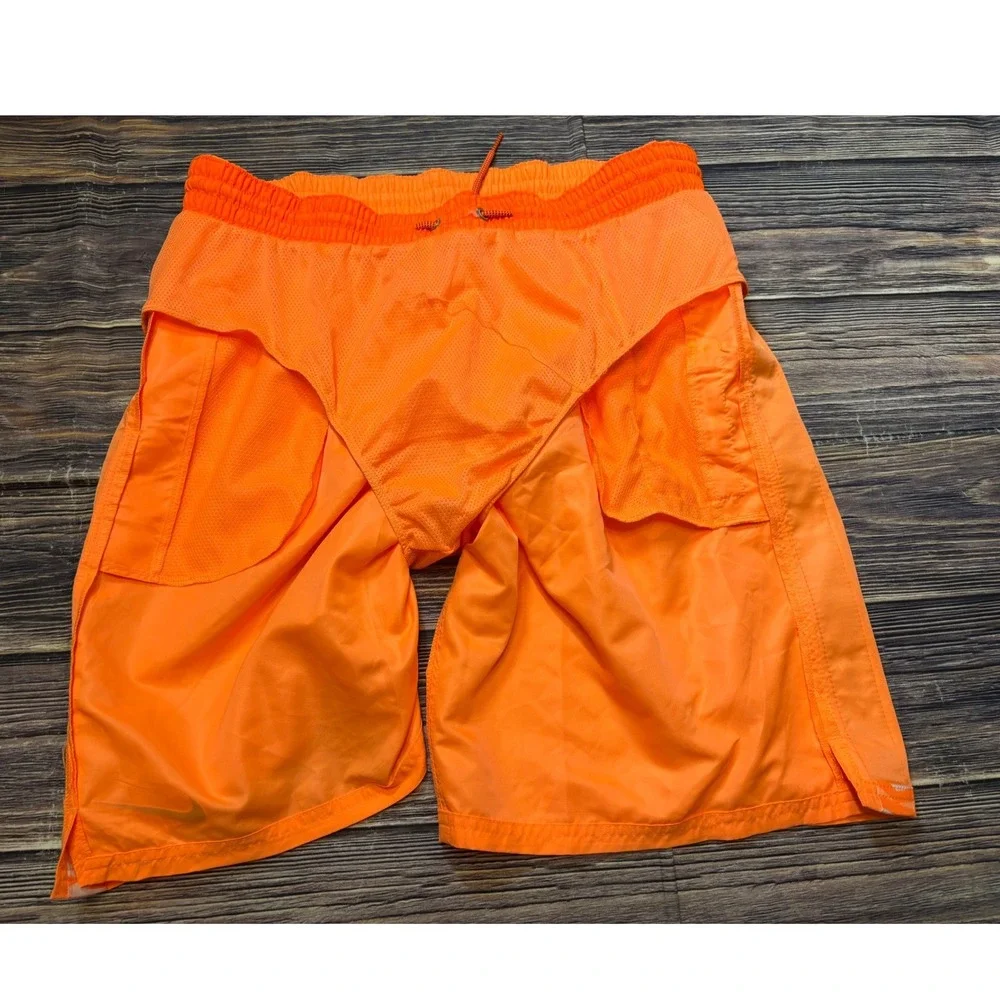 Nike Swim Trunks Mens Large Neon Orange Mesh Lined Board Shorts NESSC472